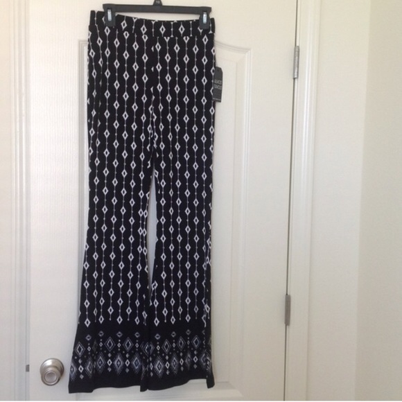 Pants - Black patterned flare pajama pants